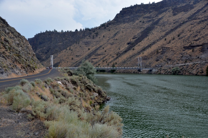 view of the cliffs and bridge